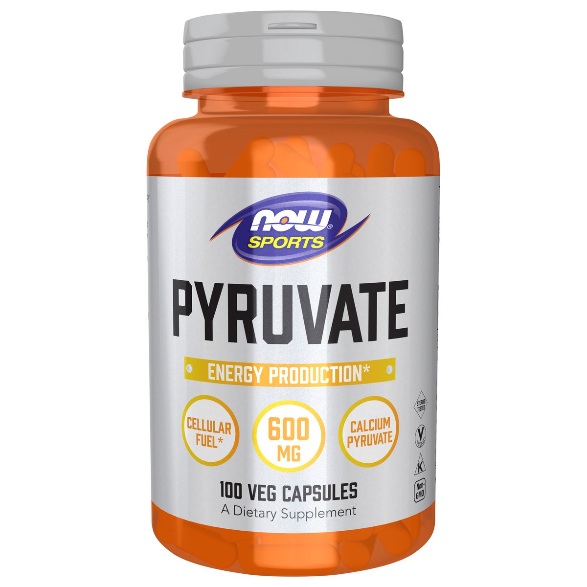 slide 1 of 5, NOW Pyruvate - 100 Veg Capsules, 100 ct