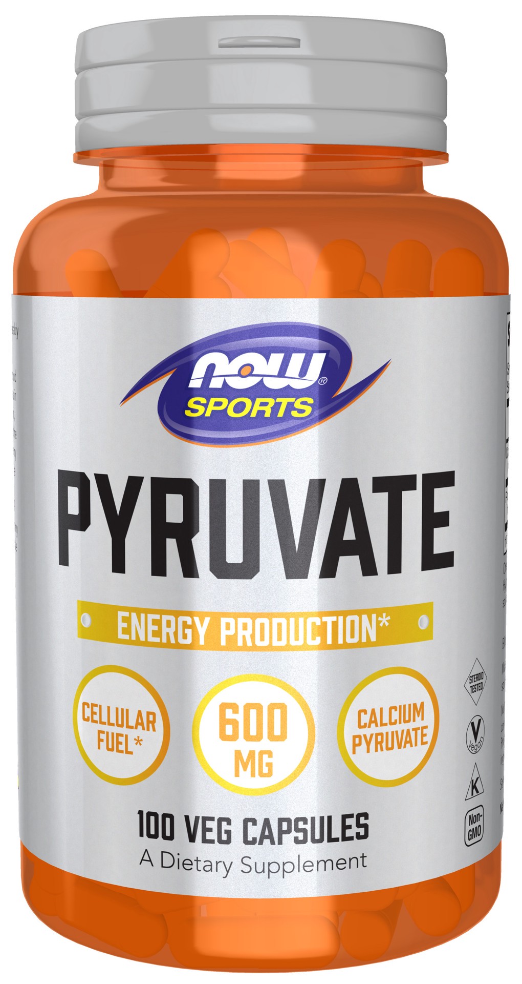 slide 1 of 5, NOW Sports Pyruvate - 100 Veg Capsules, 100 ct