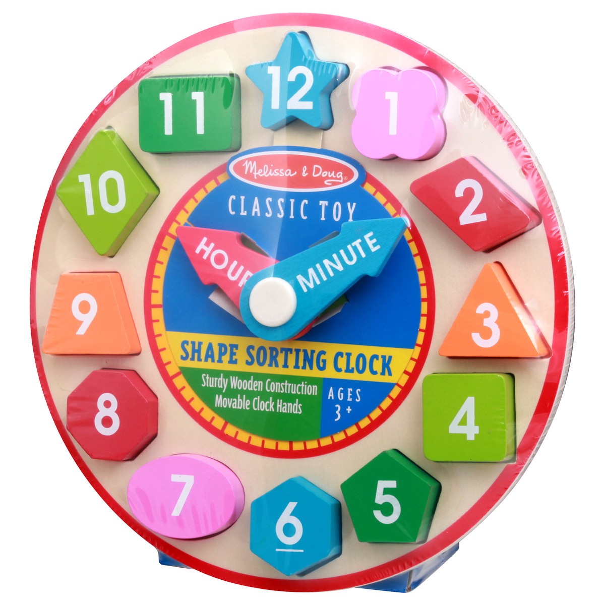 slide 3 of 9, Melissa & Doug Ages 3+ Classic Toy Shape Sorting Clock 1 ea, 1 ct