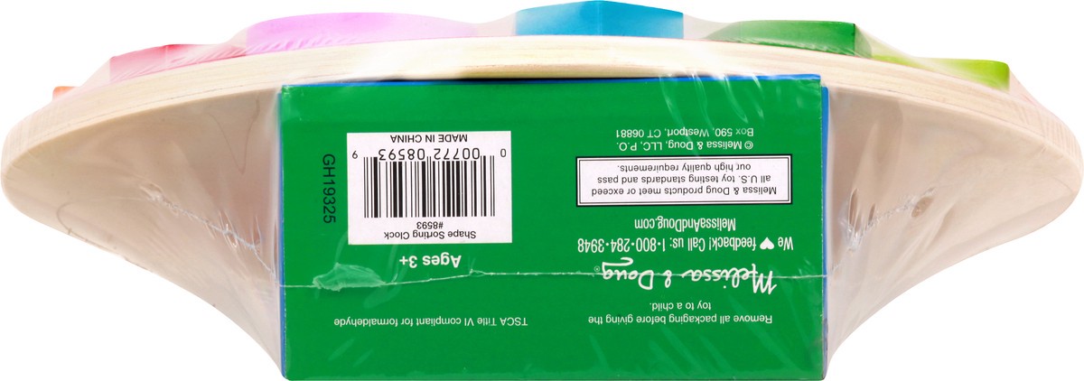 slide 4 of 9, Melissa & Doug Ages 3+ Classic Toy Shape Sorting Clock 1 ea, 1 ct