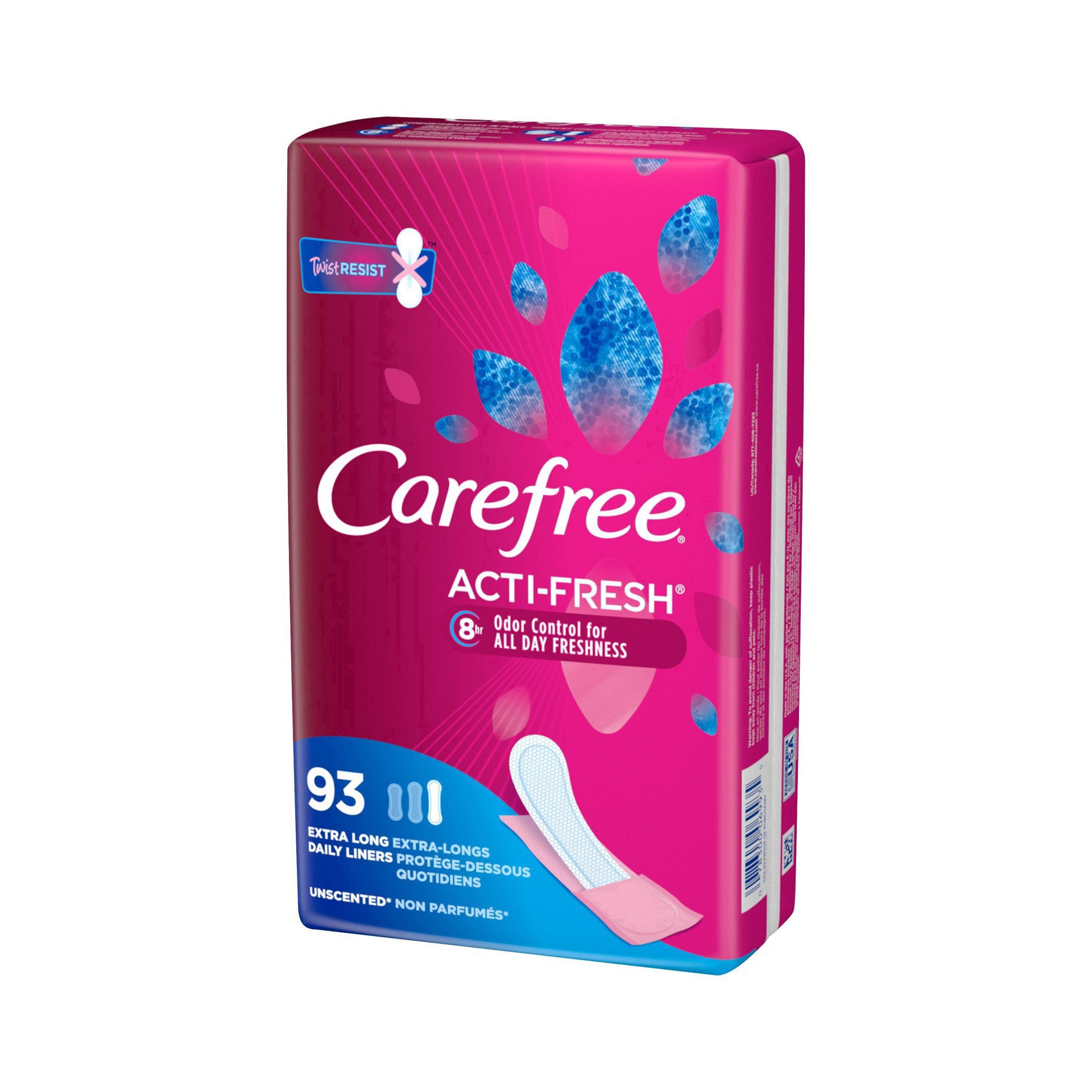 slide 55 of 61, Carefree Extra Long Wrapped Panty Liners Unscented, 93 ct