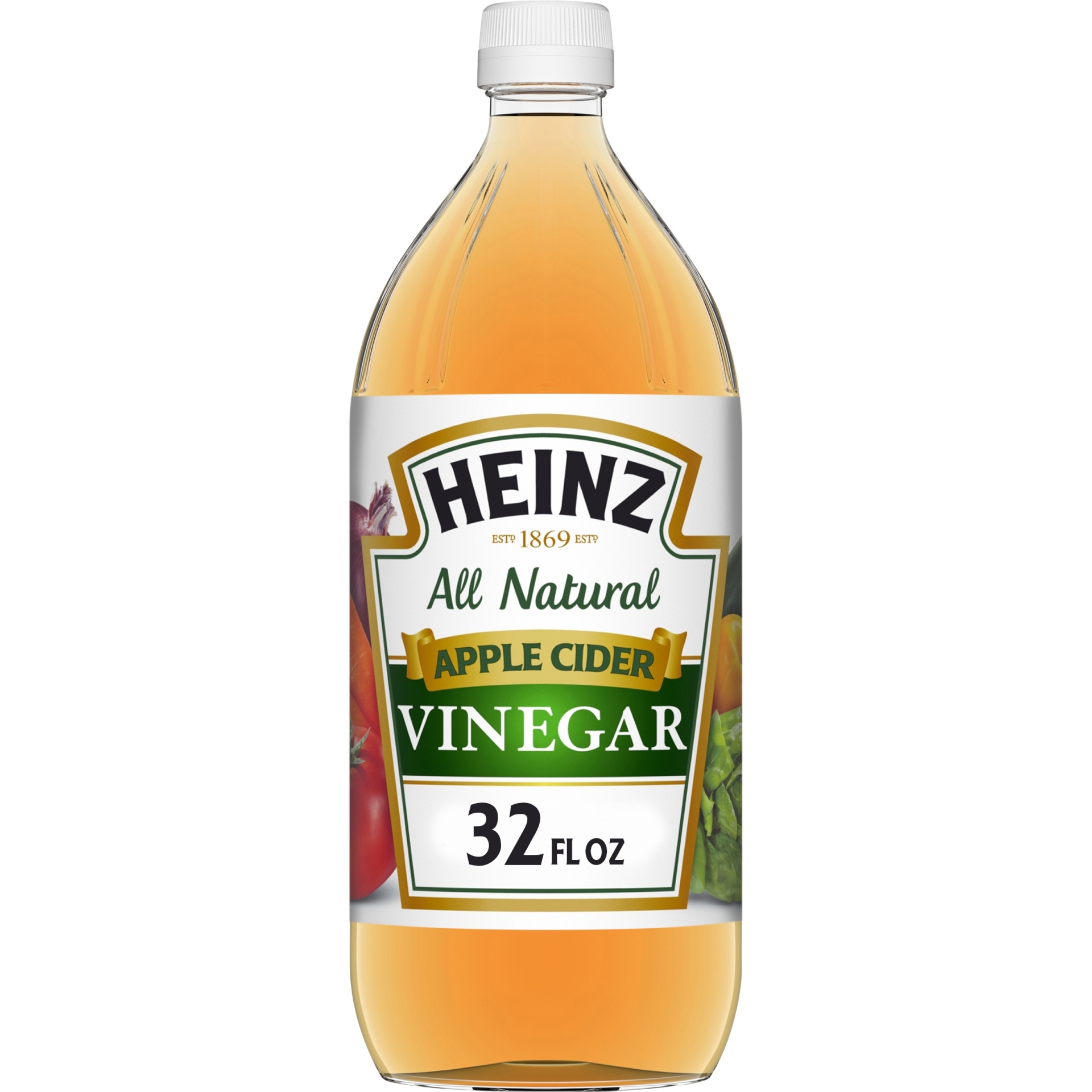 slide 1 of 6, Heinz All Natural Apple Cider Vinegar with 5% Acidity , 32 fl oz Bottle, 