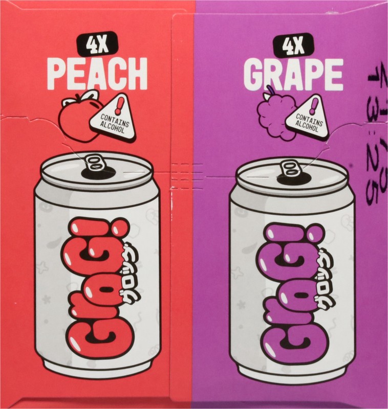 slide 3 of 5, Grog! Peach/Grape Hard Soda Variety Pack 8 - 12 fl oz Cans, 96 oz