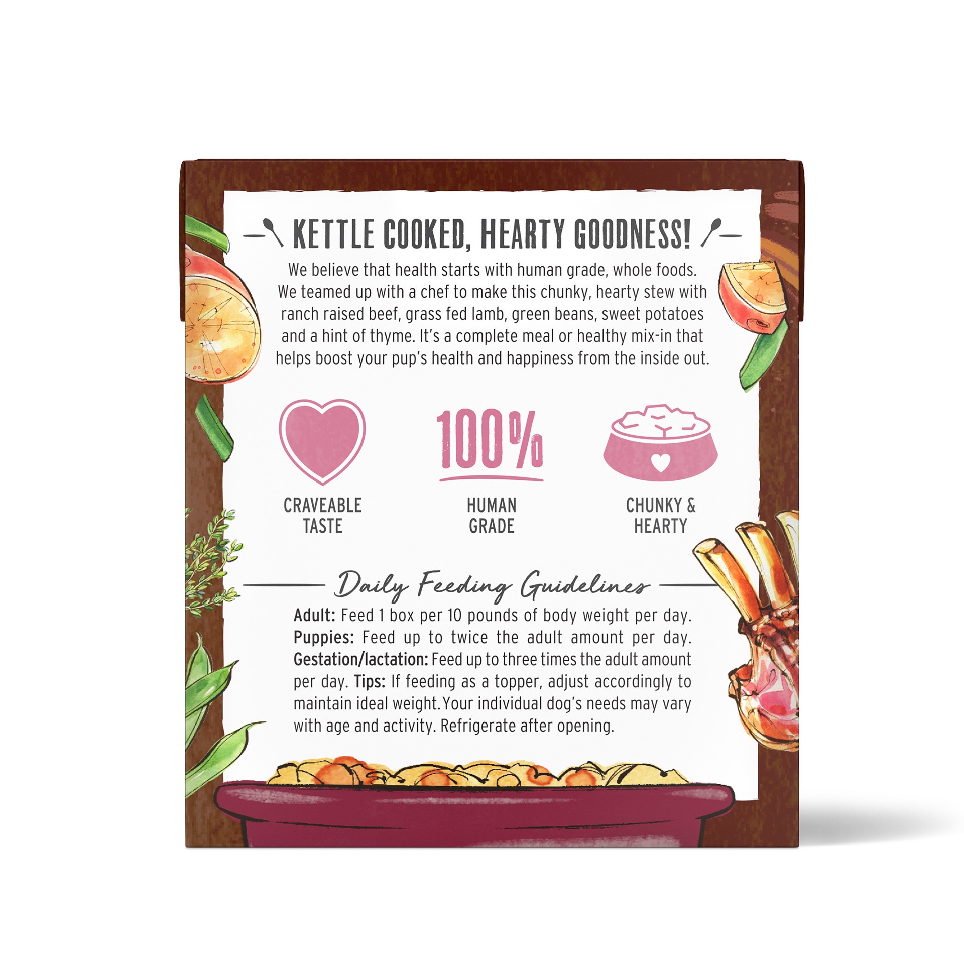 slide 6 of 8, The Honest Kitchen One Pot Stew One Pot Stews: Braised Beef & Lamb Stew with Green Beans & Sweet Potatoes Wet Dog Food, 10.5 oz x1, 10.5 oz