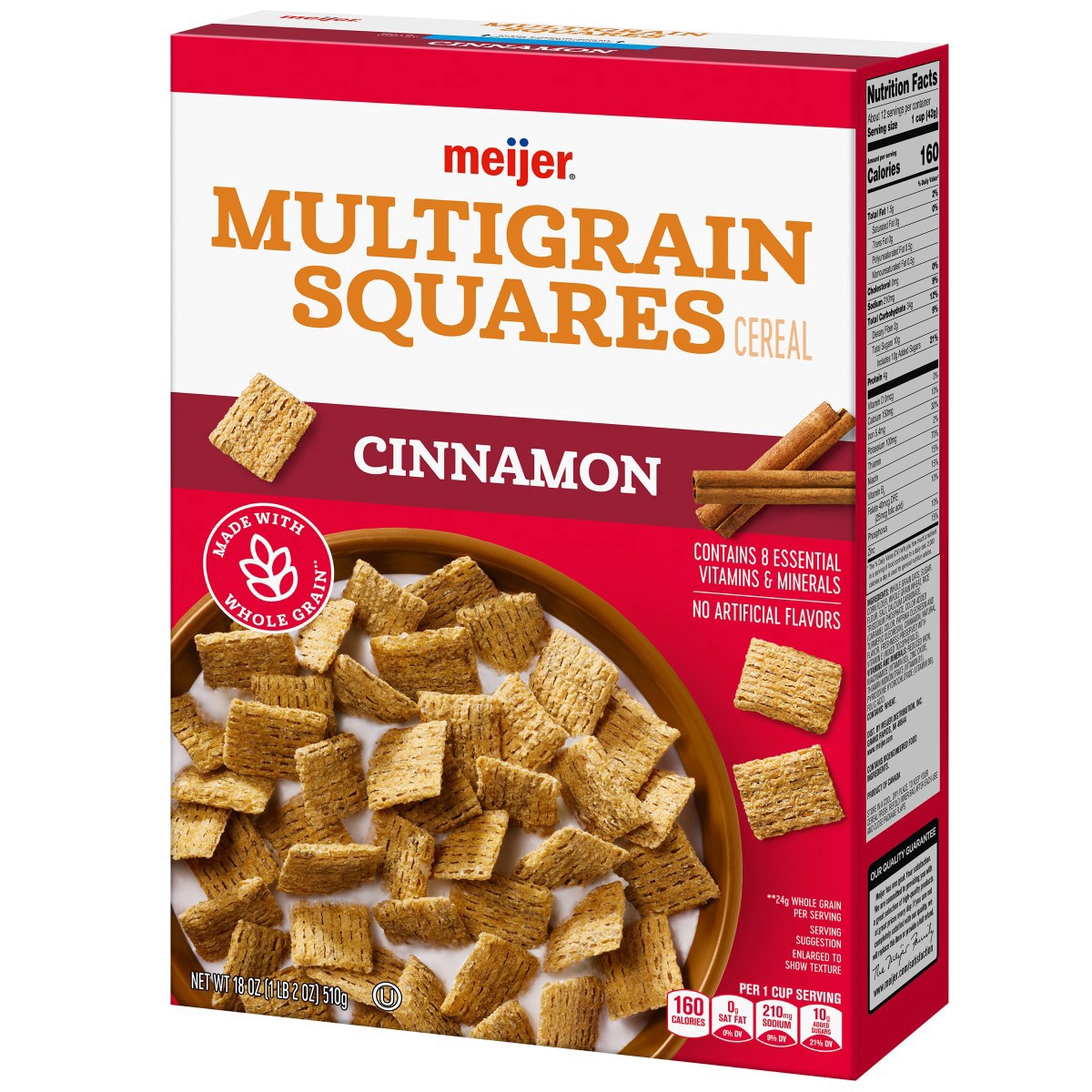 slide 9 of 29, Meijer Multigrain Cinnamon Squares, 18 oz