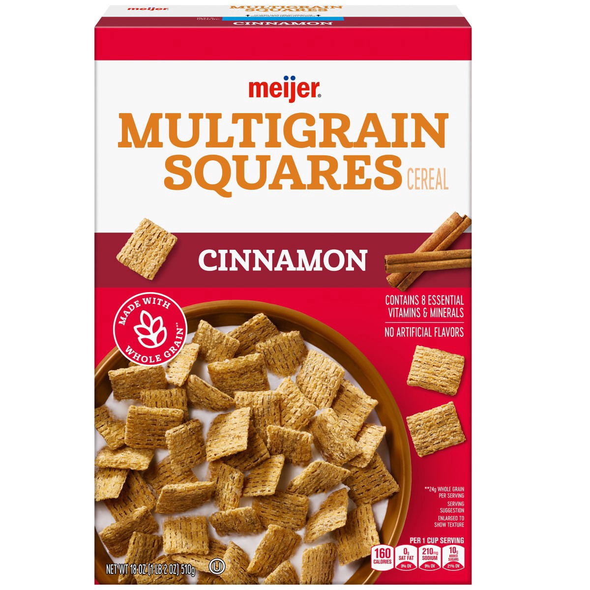 slide 1 of 29, Meijer Multigrain Cinnamon Squares, 18 oz