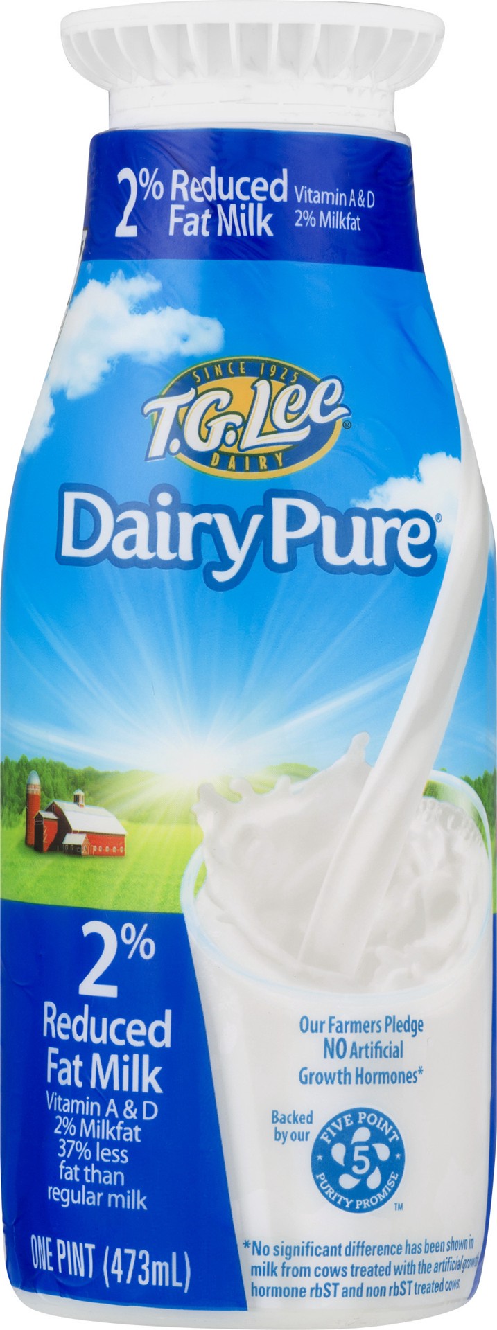 slide 1 of 1, Dairy Pure 2% Milk with Vitamin A and Vitamin D, Reduced Fat Milk Bottle - 1 Pint, 1 pint