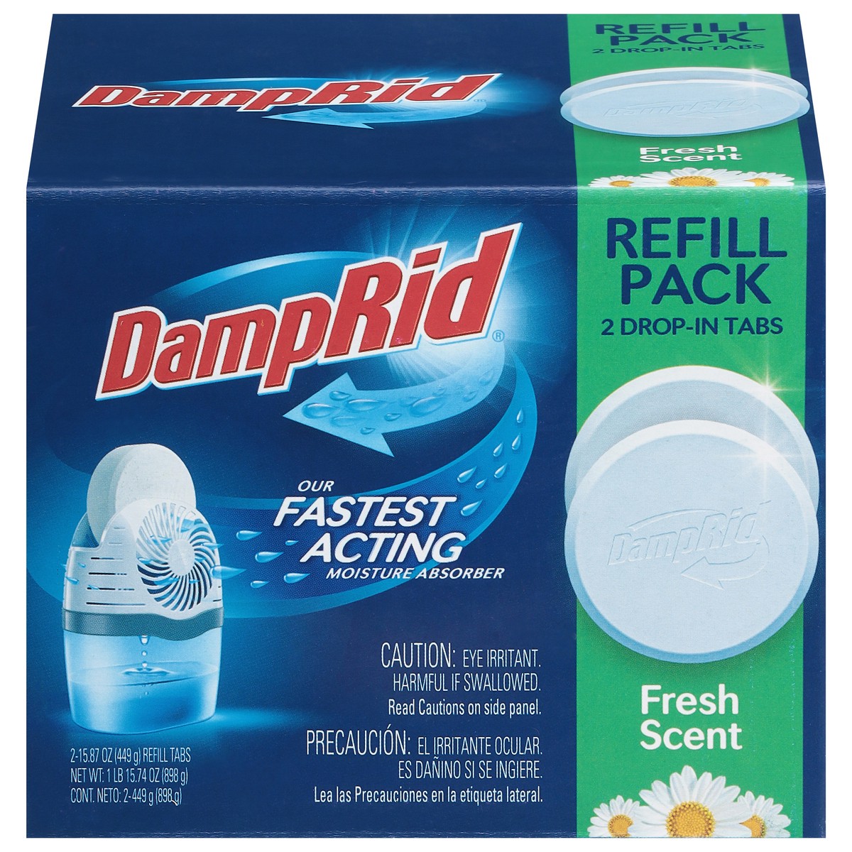 slide 1 of 9, DampRid Fresh Scent Moisture Absorber Refill Pack 2 - 15.87 Tabs, 2 ct