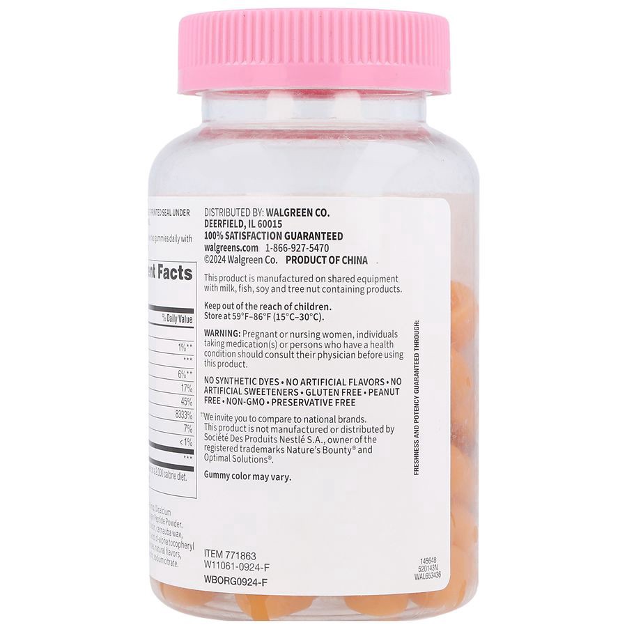 slide 4 of 5, Walgreens Hair, Skin & Nails Gummies With Collagen & Biotin Natural Orange, 80 ct