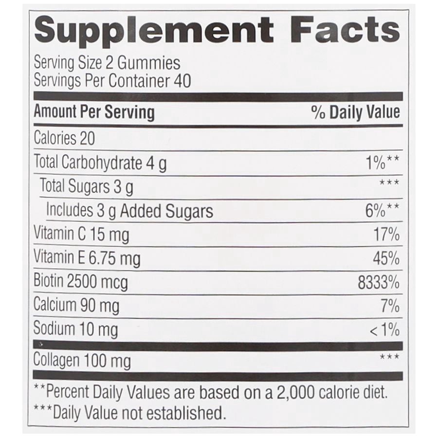 slide 2 of 5, Walgreens Hair, Skin & Nails Gummies With Collagen & Biotin Natural Orange, 80 ct