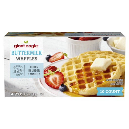 slide 1 of 1, Giant Eagle Frozen Waffles, Buttermilk, 12.3 oz
