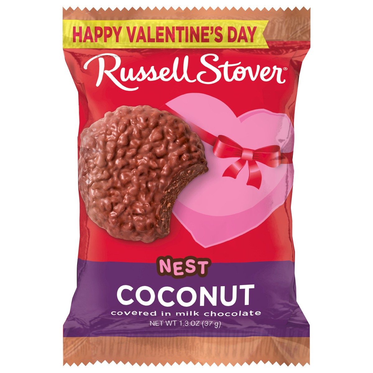 slide 1 of 11, RUSSELL STOVER Valentine's Day Milk Chocolate Coconut Nest- 1.3 oz, 1.3 oz