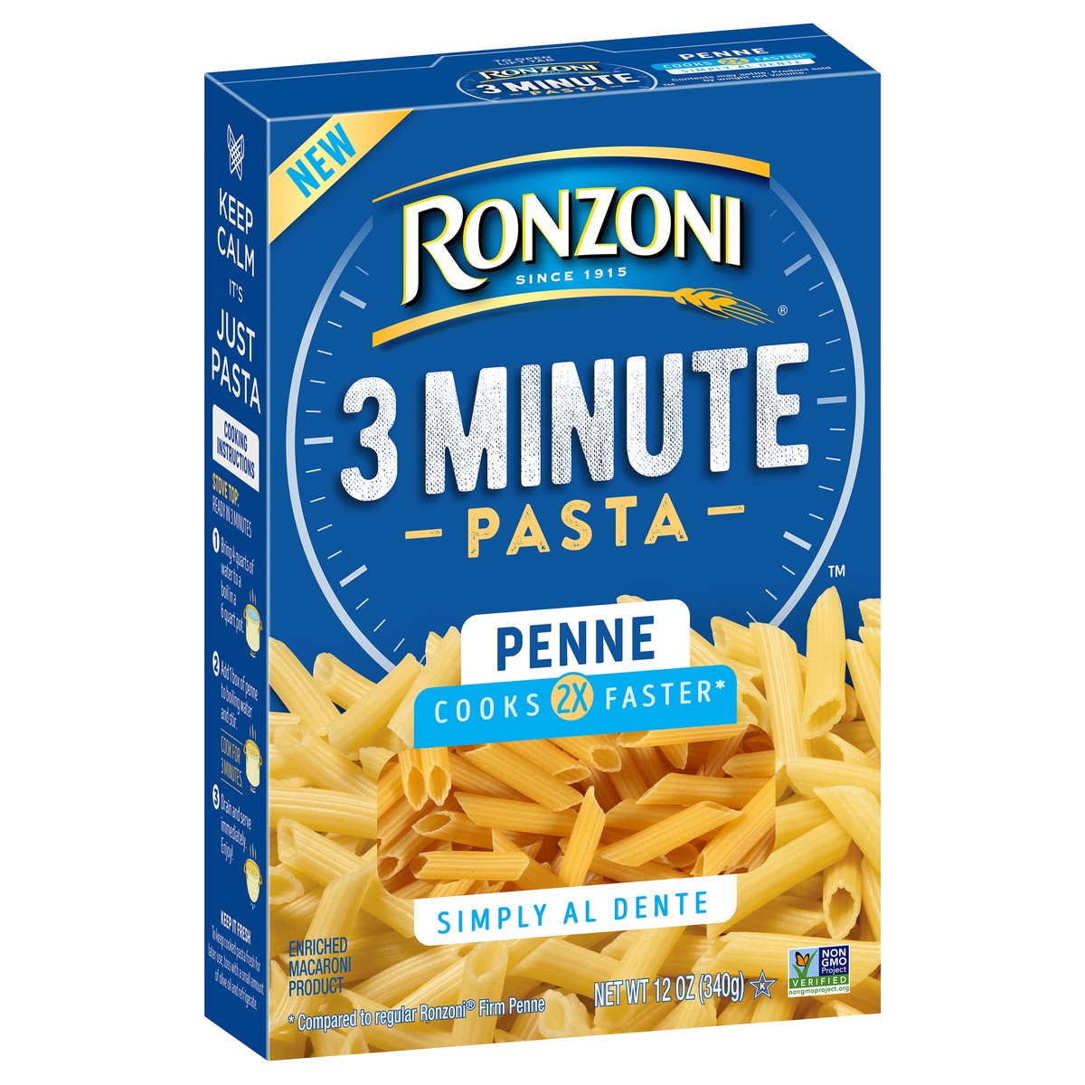 slide 2 of 8, Ronzoni 3Minute Pasta Penne, 12 oz