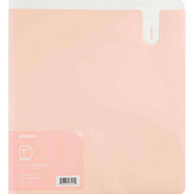 slide 1 of 1, POPPIN 1In Pocket Binder Blush, 1 ct