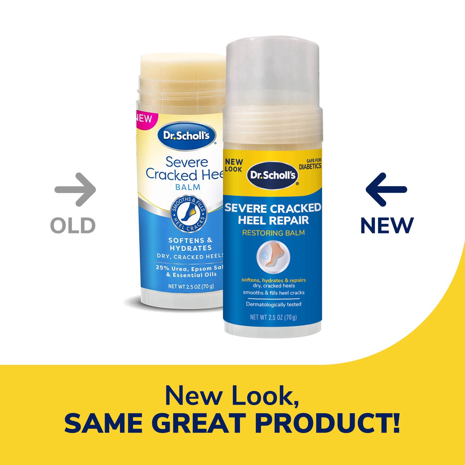 slide 23 of 29, Dr. Scholl's Severe Cracked Heel Repair Restoring Balm 2.5oz, with 25% Urea for Dry, Cracked Feet, Heals and Moisturizes for Healthy Feet, 2.5 oz