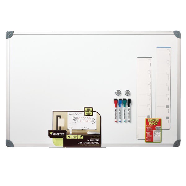 slide 1 of 2, Quartet Euro-Style Magnetic Dry-Erase Board Aluminum Frame, 24 in x 36 in