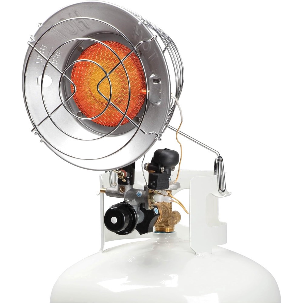 slide 1 of 3, Mr. Heater 15K BTU Single Tank Top Portable Propane Radiant Heater, Silver, 1 ct