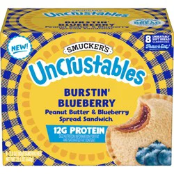 Smucker's Uncrustables Frozen Peanut Butter & Blueberry Sandwich - 22.4oz/8ct