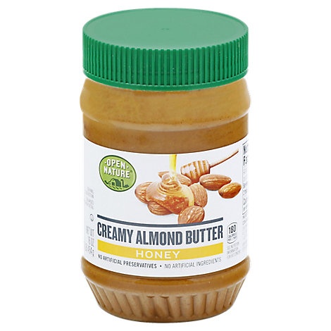 slide 1 of 1, Open Nature Almond Butter Creamy Honey, 16 oz