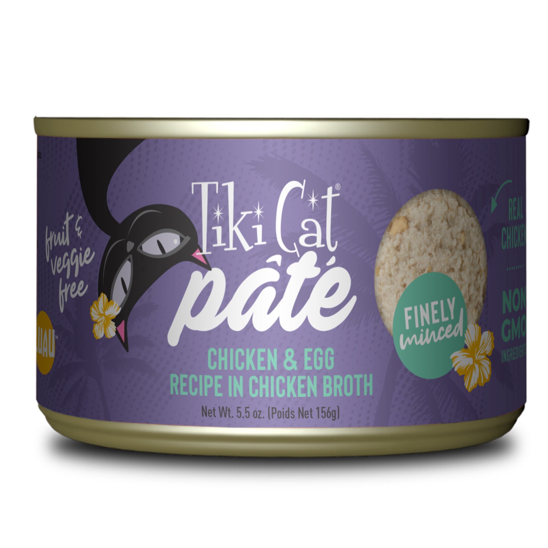 slide 1 of 1, Tiki Cat Luau Pate Wet Cat Food, Chicken & Egg, 5.5 oz. Can, 1 ct