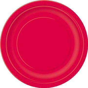 slide 1 of 1, Unique Industries Red Plate, 20 ct