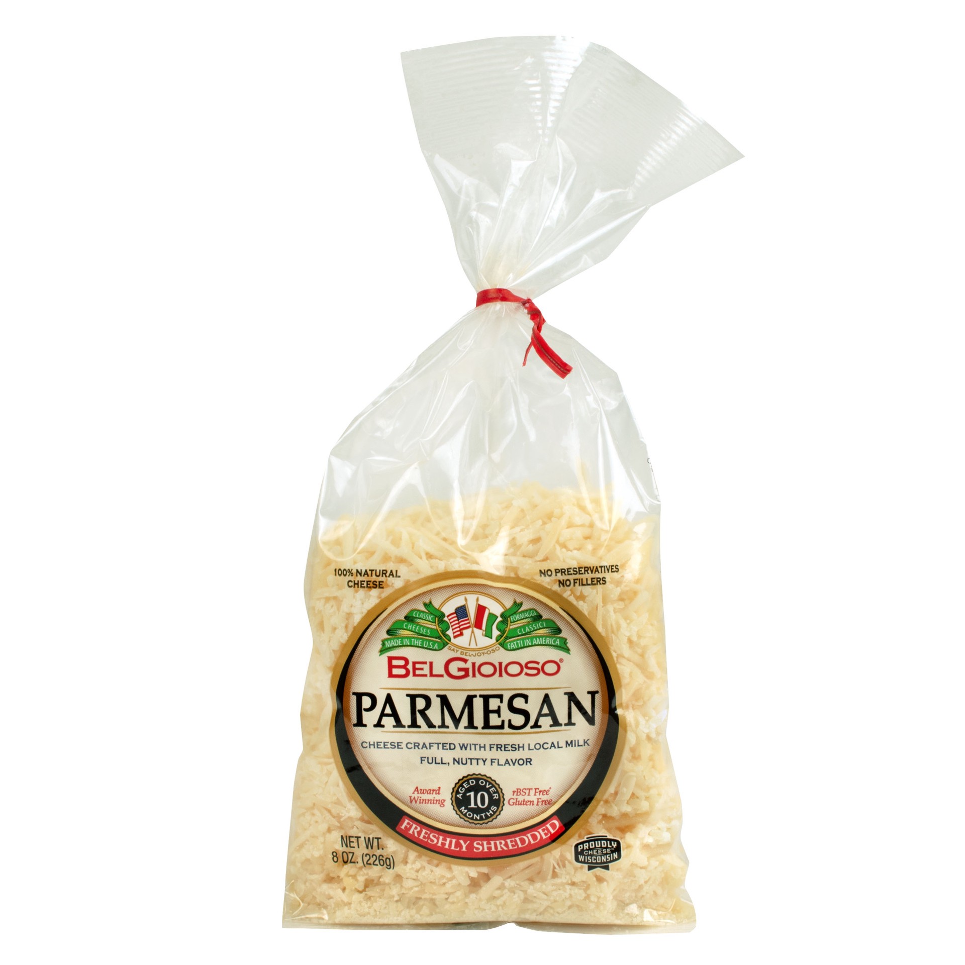 slide 1 of 2, BelGioioso Cheese, Freshly Shredded Parmesan Twist Tie Bag 8oz., 8 oz