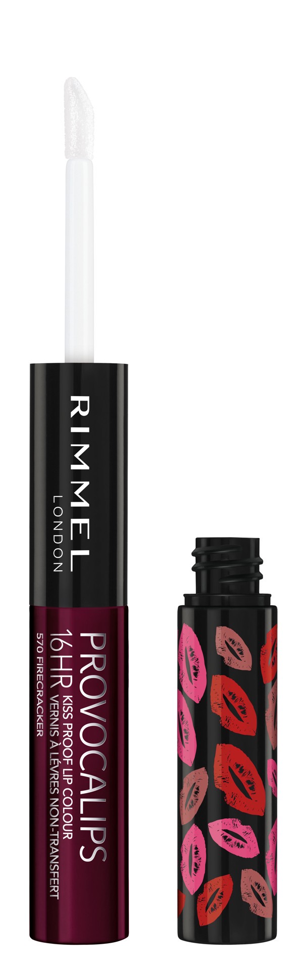 slide 1 of 1, COTY RIMMEL LONDON Rimmel London Provocalips 16hr Kiss-Proof Lip Color - Two-Step Liquid Lipstick to Lock in Color and Shine - 570 Firecracker, .14 fl.oz., 0.14 oz