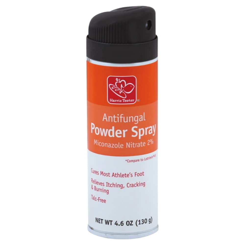 slide 1 of 3, Harris Teeter Medicated Athlete's Foot Antifungal Powder Spray, 4.6 oz