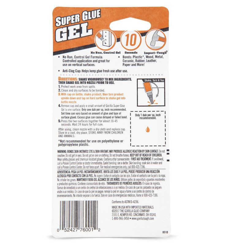 slide 2 of 7, Gorilla Super Glue Gel, 15 gram