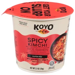 Koyo Gluten Free Spicy Kimchi Rice Ramen Noodle Soup Cup