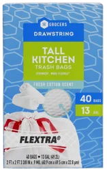 Se Grocers Cotton Scent Flexible Trash Bags 40 Count