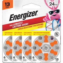 Energizer 1.45V Zinc Air Batteries Size 13 24 ea
