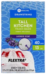 Se Grocers Lavender Scented Flexible Trash Bags 40 Count