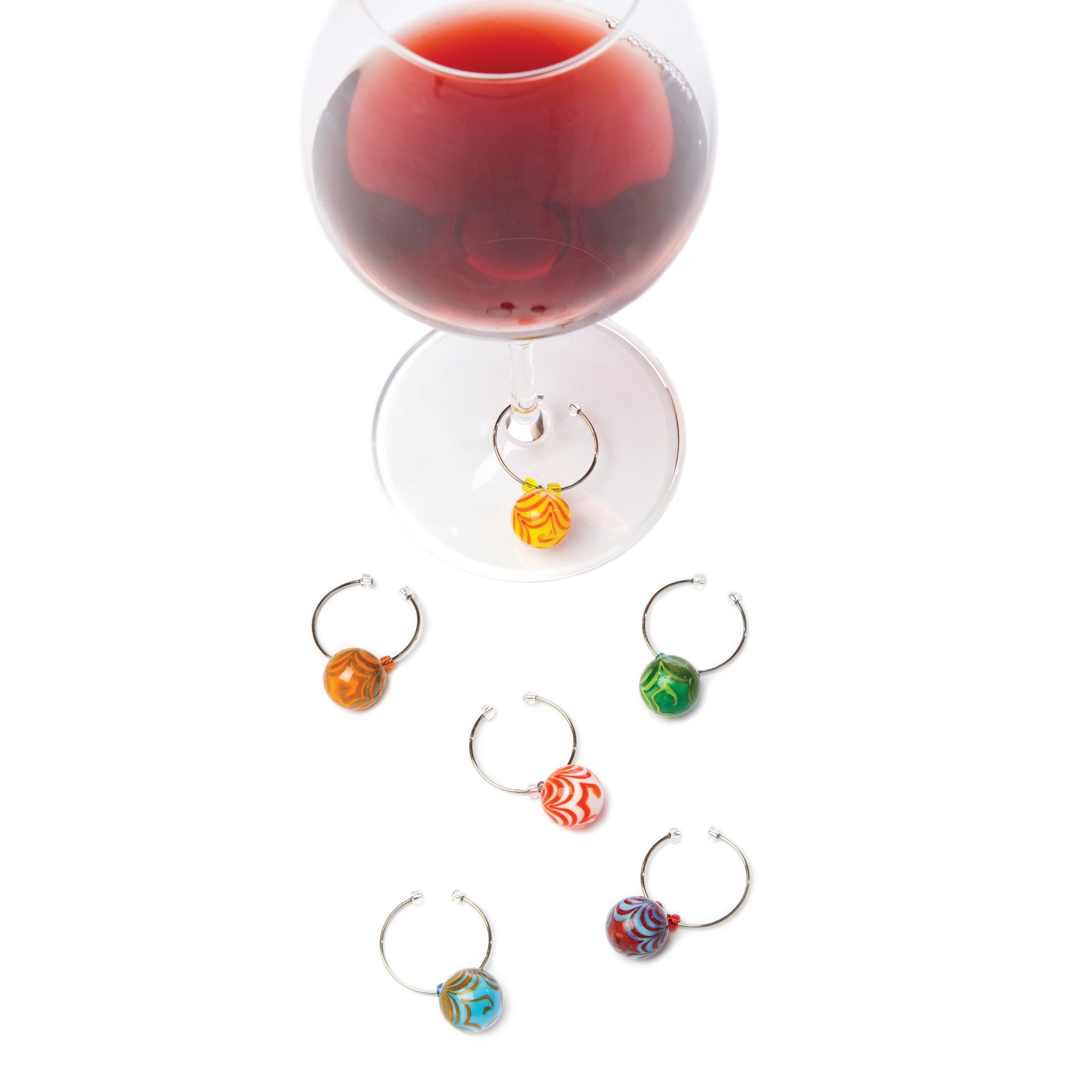 slide 1 of 3, true Wine Glass Charms, 6 ct