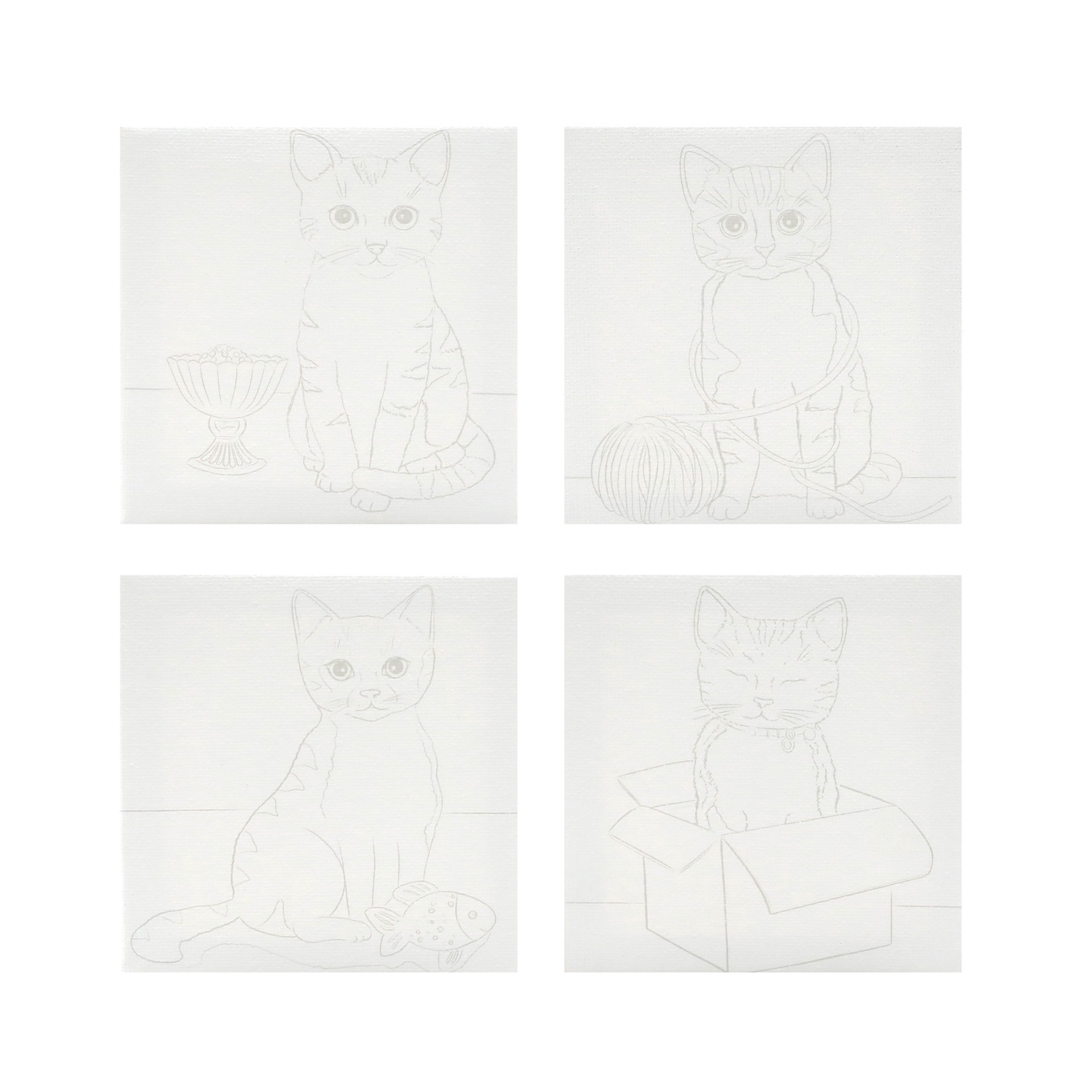 slide 6 of 8, Cats Mini Canvas Painting Kit By Craft Smart, 4 in x 4 in