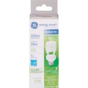 slide 1 of 1, GE Energy Smart General Purpose Soft White 2700k 13w Light Bulbs, 2 ct