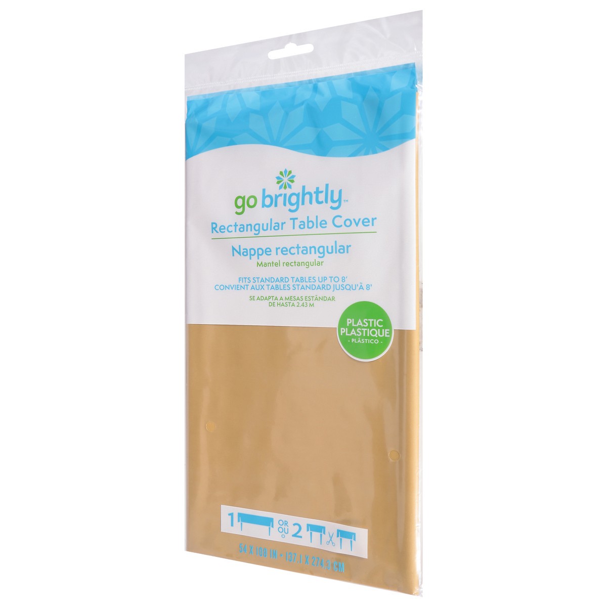 slide 6 of 10, Go Brightly Plastic Rectangular Table Cover 1 ea, 1 ct