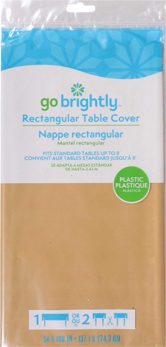 slide 7 of 10, Go Brightly Plastic Rectangular Table Cover 1 ea, 1 ct