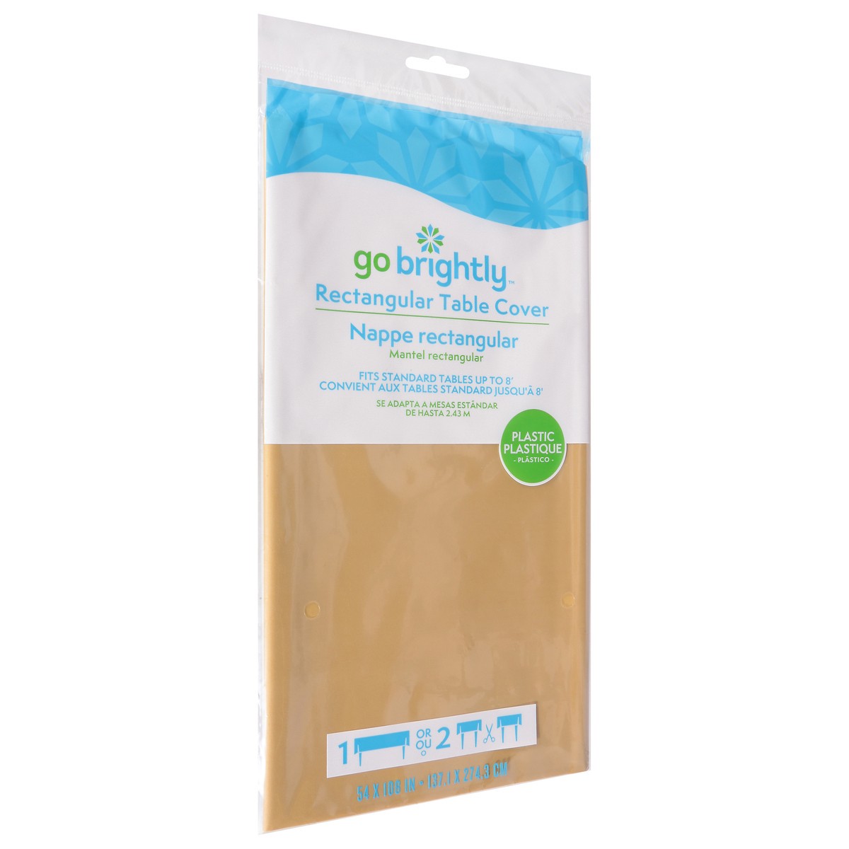 slide 5 of 10, Go Brightly Plastic Rectangular Table Cover 1 ea, 1 ct