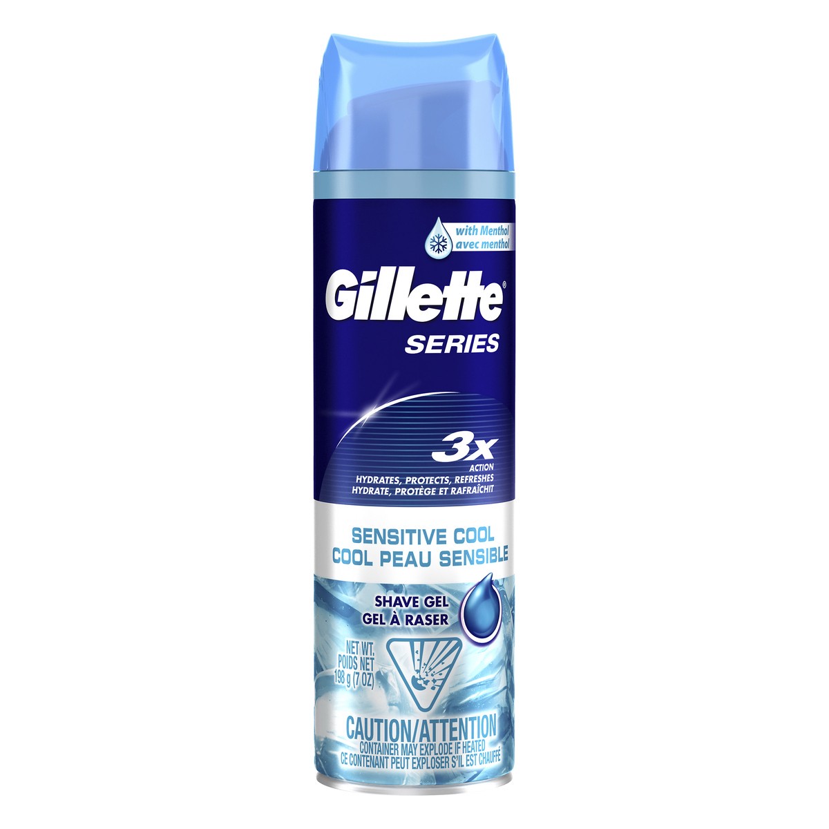 slide 1 of 2, Gillette Sensitive Cool Shave Gel 198 gr, 198 gram