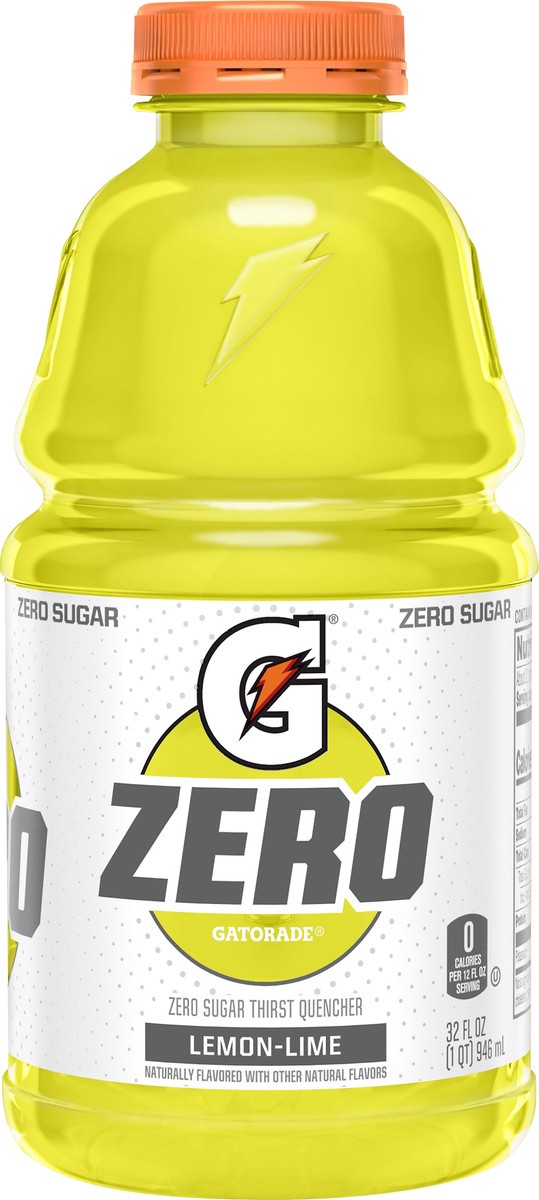 slide 4 of 6, Gatorade Zero Zero Sugar Lemon-Lime Thirst Quencher 32 oz, 28 oz