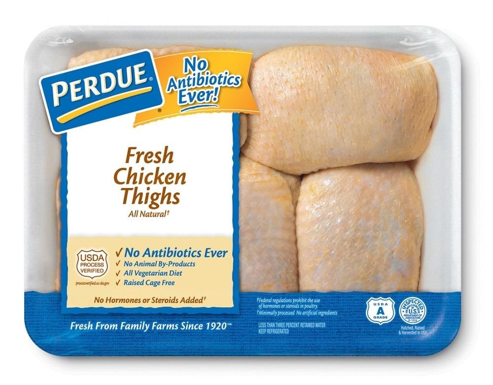 slide 1 of 1, Perdue All Natural Fresh Chicken Thighs, per lb