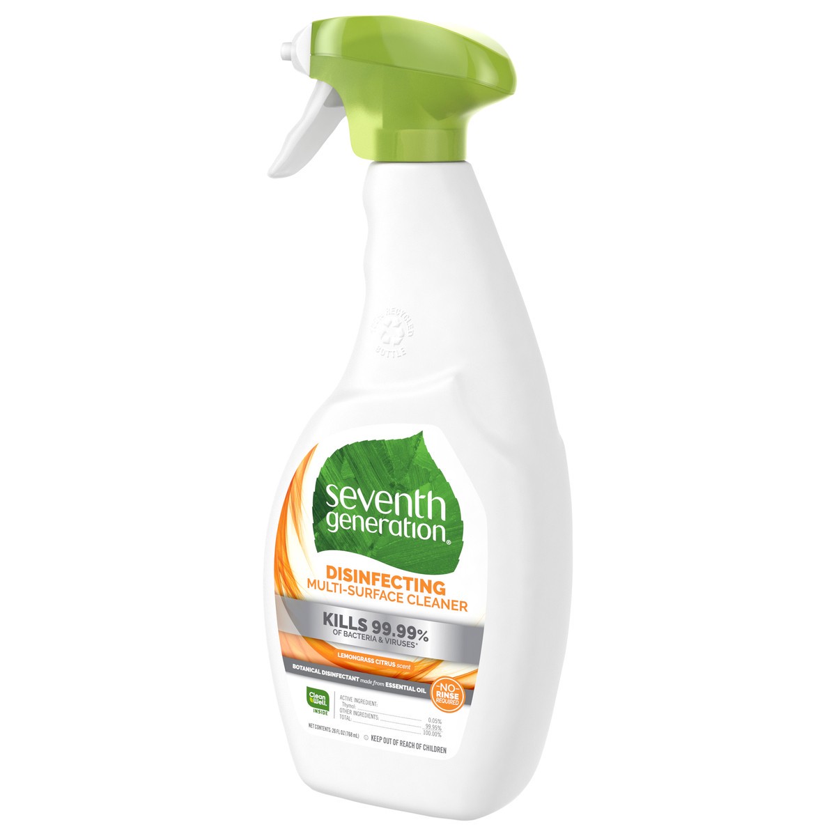 slide 4 of 5, Seventh Generation Disinfecting Spray Lemongrass Citrus, 26 oz, 26 oz