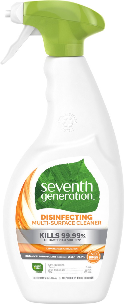 slide 5 of 5, Seventh Generation Disinfecting Spray Lemongrass Citrus, 26 oz, 26 oz