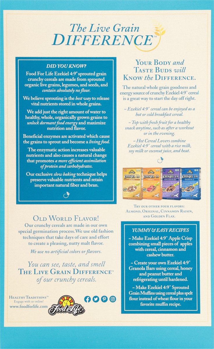 slide 9 of 9, Ezekiel 4:9 Low Sodium Sprouted Crunchy Cereal 16 oz, 16 oz