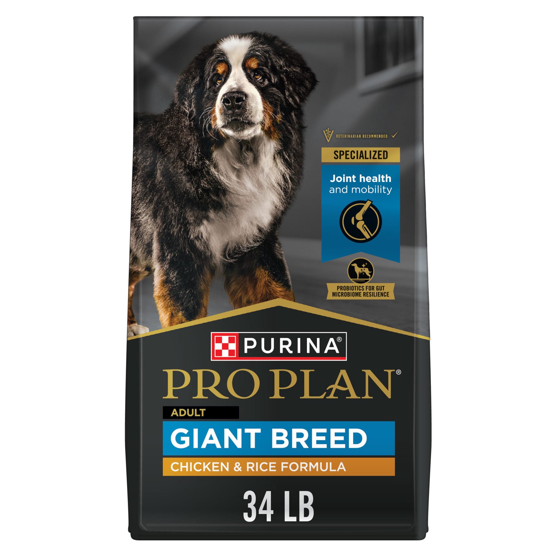 slide 1 of 8, Pro Plan Purina Pro Plan Giant Breed High Protein Dog Food Dry Chicken and Rice Formula, 34 lb