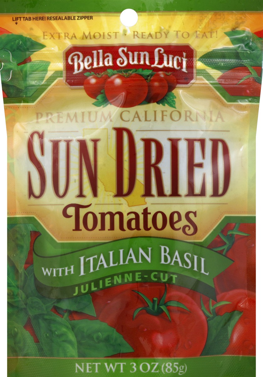 slide 2 of 2, Bella Sun Luci Sun Dried Tomatoes With Italian Basil, Julienne Cut, 3 oz, 3 oz