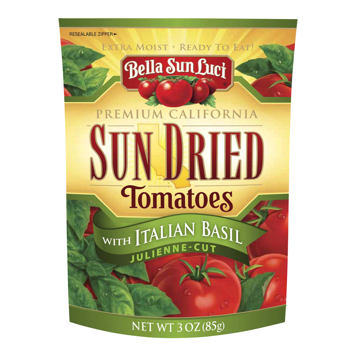 slide 1 of 2, Bella Sun Luci Sun Dried Tomatoes With Italian Basil, Julienne Cut, 3 oz, 3 oz