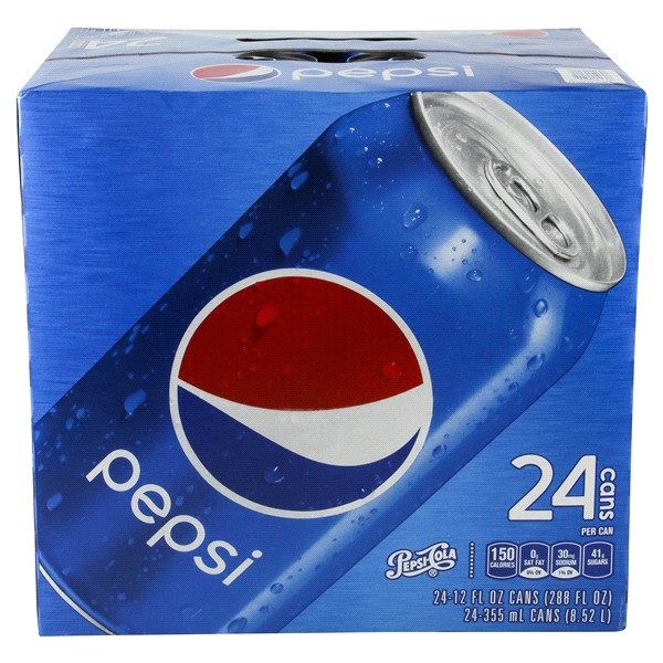 slide 7 of 21, Pepsi Soda Cola 12 Fl Oz, 24 Count, 24 ct; 12 fl oz