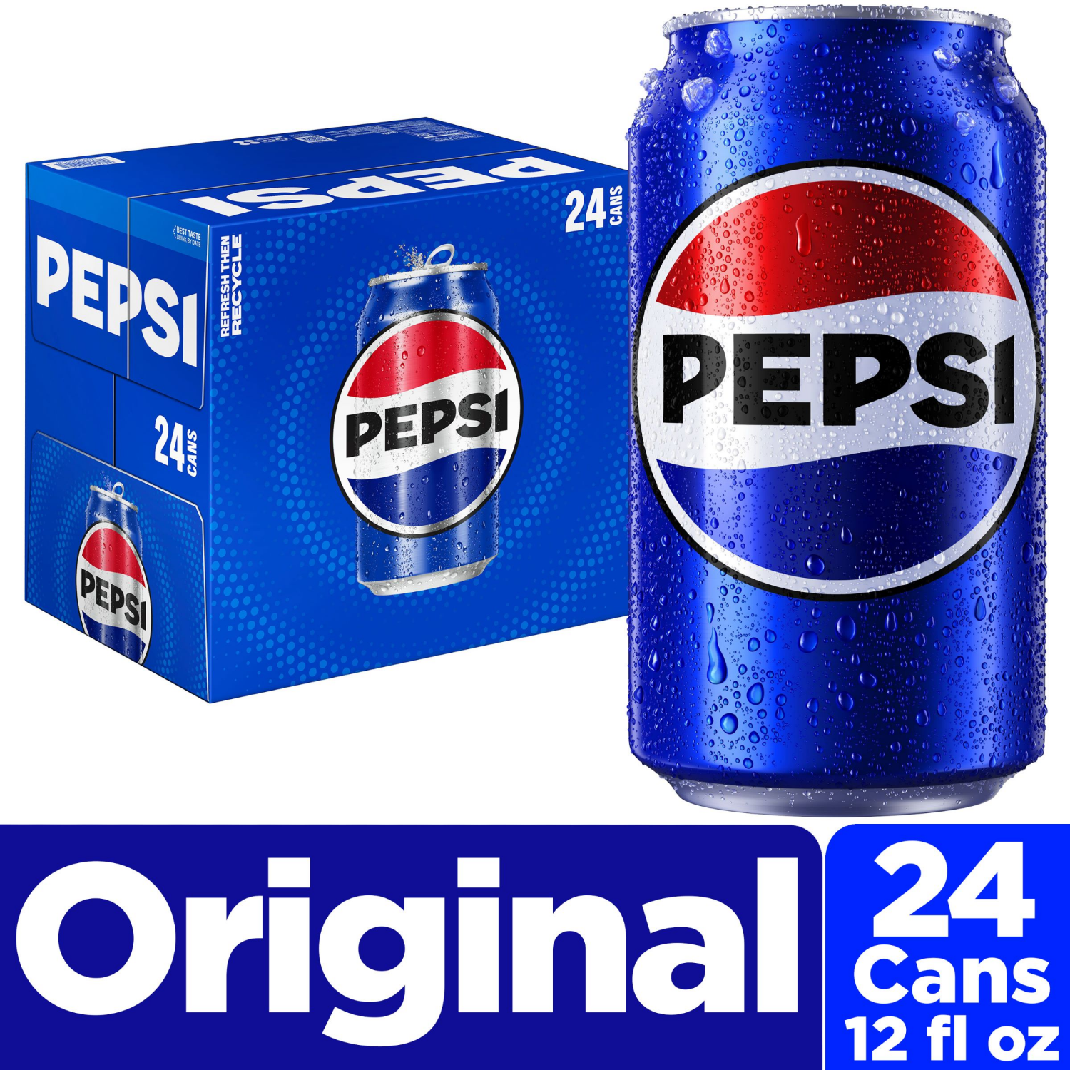 slide 1 of 21, Pepsi Soda Cola 12 Fl Oz, 24 Count, 24 ct; 12 fl oz